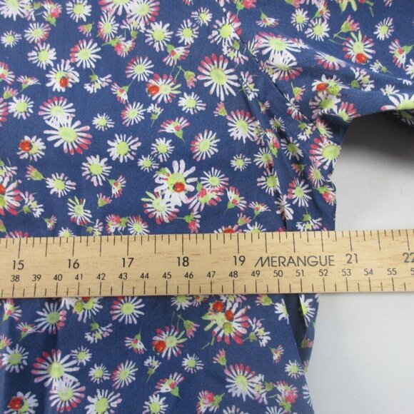 Eton Contemporary Men's Button Down Shirt 39 Blue Floral Long Sleeve 264 - Picture 10 of 12